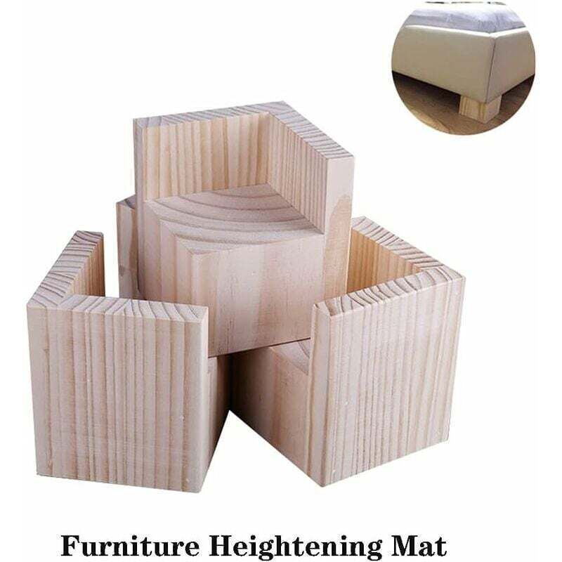 Wooden Furniture Risers 4-Pack 5x5x5cm for Desk Table Bed Lifting Feet Compatible with Multiple Brands