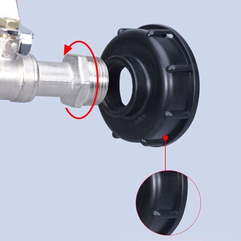 1000L Tank Faucet with Garden Hose Tap Adapter, S60X6 IBC Faucet Connector, Garden Faucet for Rainwater Harvester. Plastic 1\/2