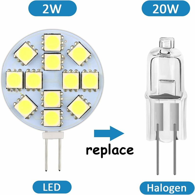 G4 LED Bulb Cool White 6000K Non-Dimmable 6-Pack