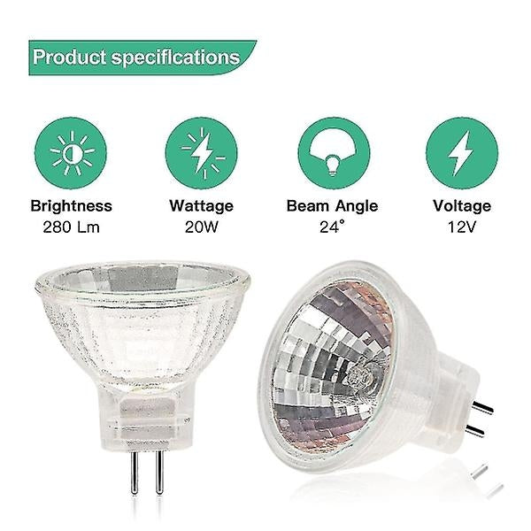 MR11 GU4 Halogen Bulbs 12V 20W Dimmable (12-Pack) for Ceiling Lighting