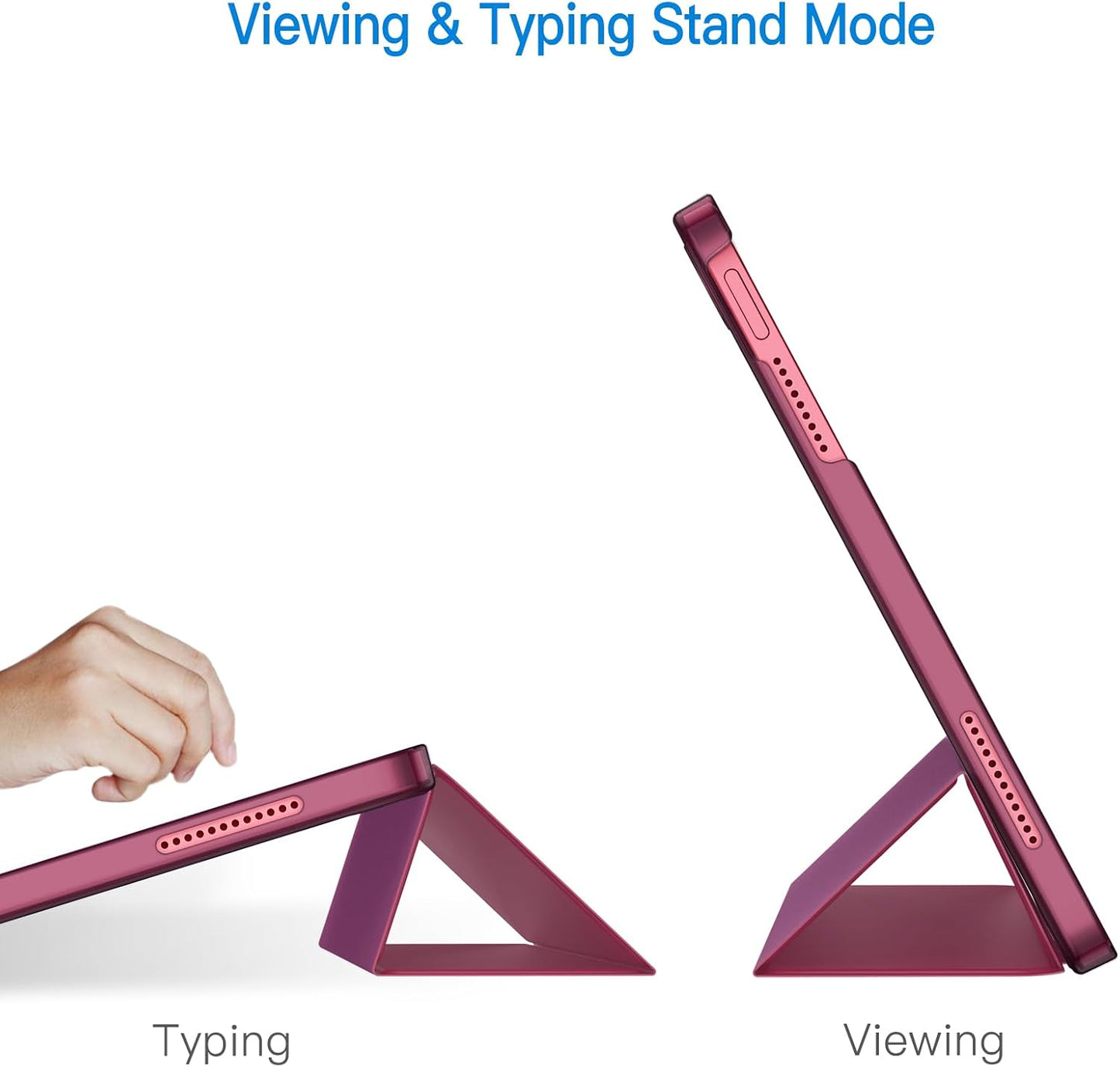 iPad (A16) 11th/10th Generation Case, Slim Stand Hard Back Cover with Auto Wake/Sleep Function, Burgundy