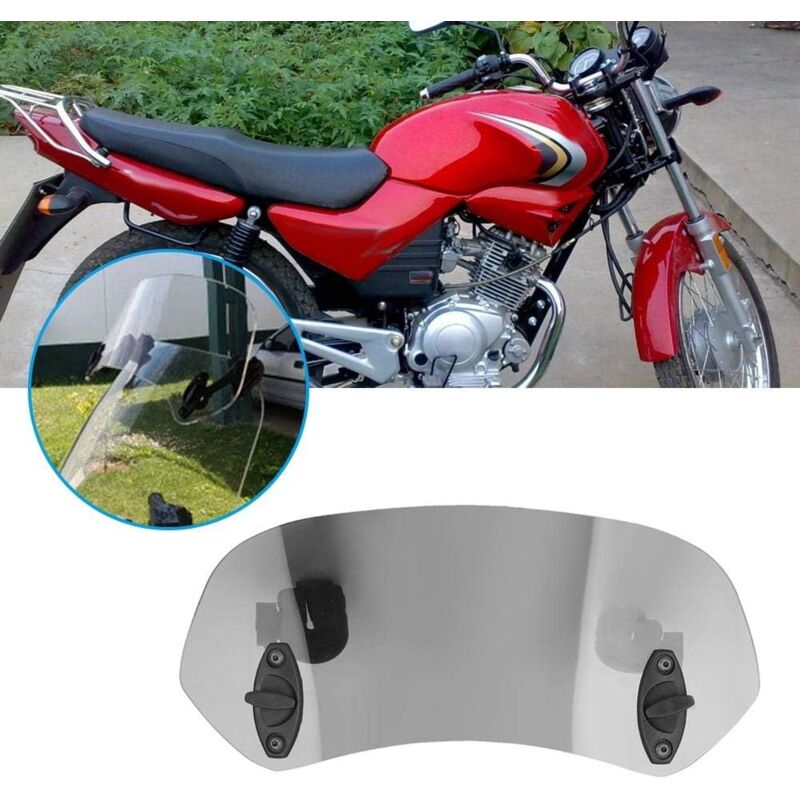 Motorcycle Windshield Wind Deflector - Adjustable Clip-On Tawny Windscreen Accessories