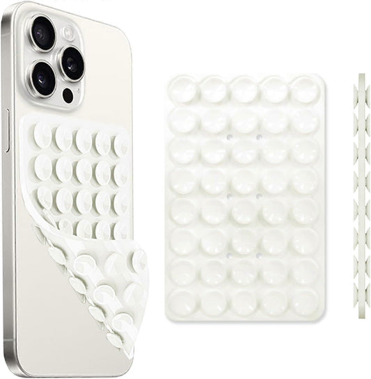 Silicone Suction Cup Phone Case Mount Handsfree Holder White Compatible with Phone Accessories for Selfies Videos Strong Grip Double Sided