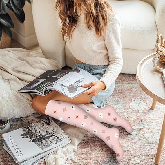 Compression Socks 6 Pairs Graduated Support for Running Sports Sizes S M MS Compatible with Improved Circulation Warm