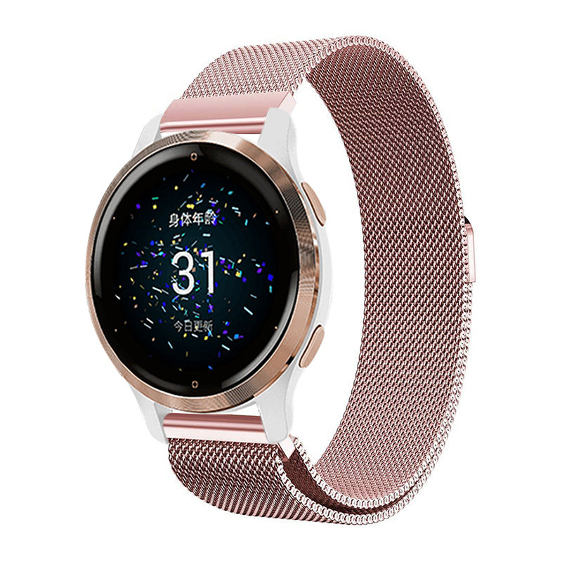 Stainless Steel Milanese Magnetic Watch Band for Garmin venu 2/venu SQ/venu 2S Venu SQ Black
