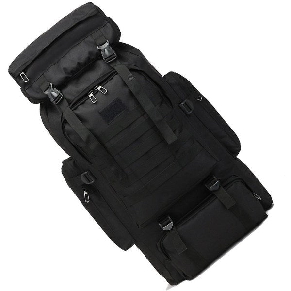 80L Military Tactical Backpack Waterproof Fishing Bag Multifunctional Bag for Adults Outdoor Sports Climbing Camping Black