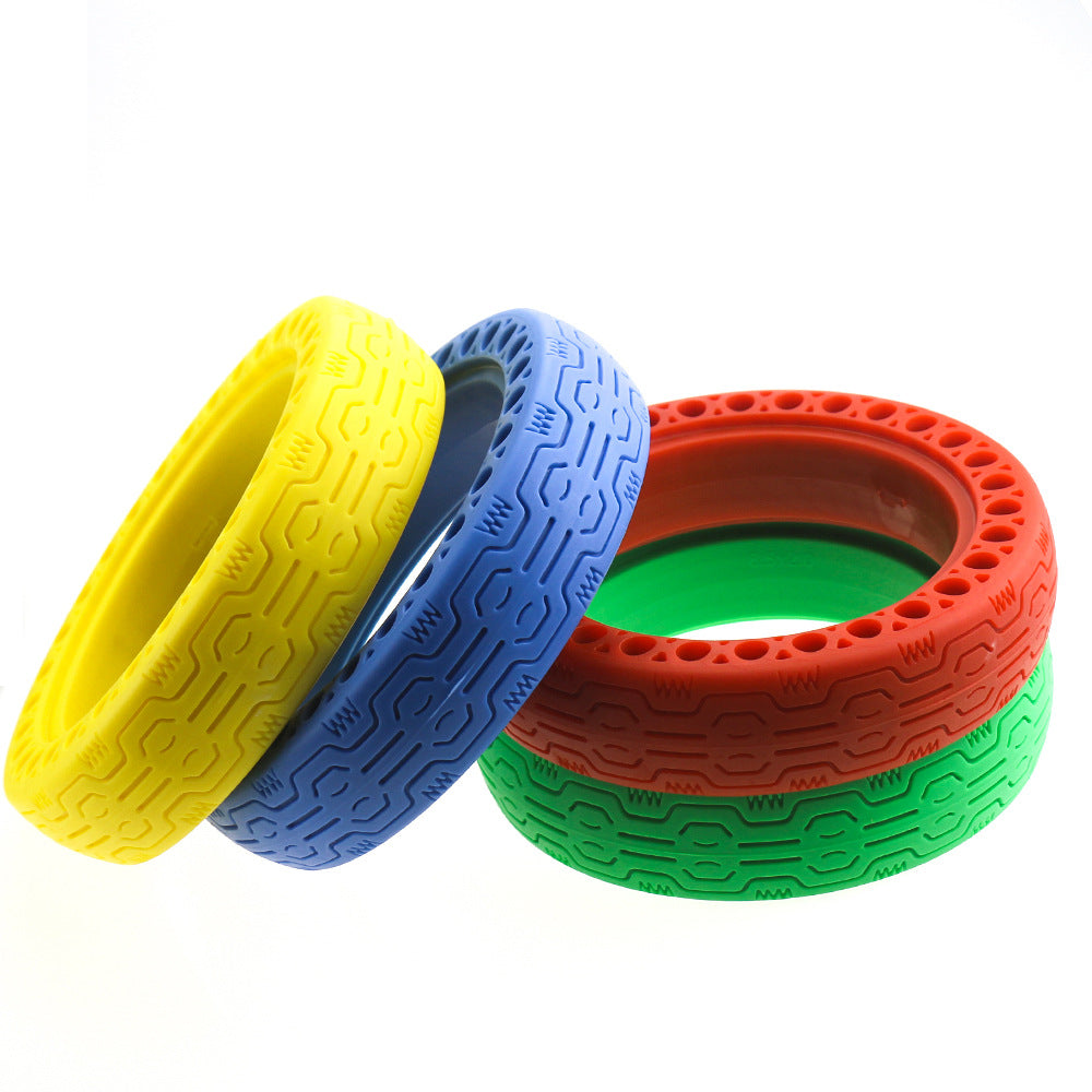 For Xiaomi electric scooter color solid tire multi-color honeycomb tire hollow airless tire M365 explosion-proof solid tire yellow