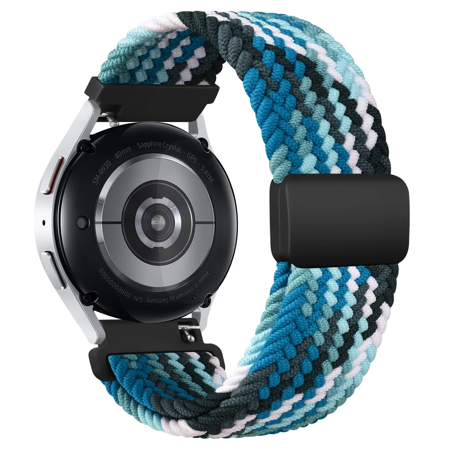 20mm Braided Sololoop for Garmin Vivoactive 5/3/3 Music Band Wristband for Garmin VivoMove3/Trend/Sport Venu SQ/SQ2/2plus Strap Denim Denim 20mm