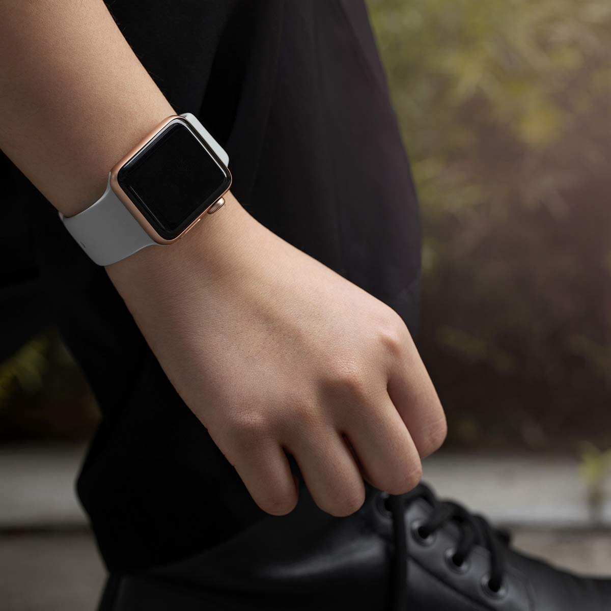 Compatible with Apple Watch Bands Series 8 7 6 5 4 3 Ultra SE 42mm 44mm 45mm, 3-Pack Black White Gray