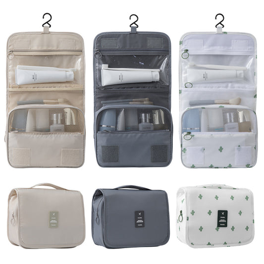 Travel Toiletry Bag for Women with Hook Beige Hanging Toiletry Bag