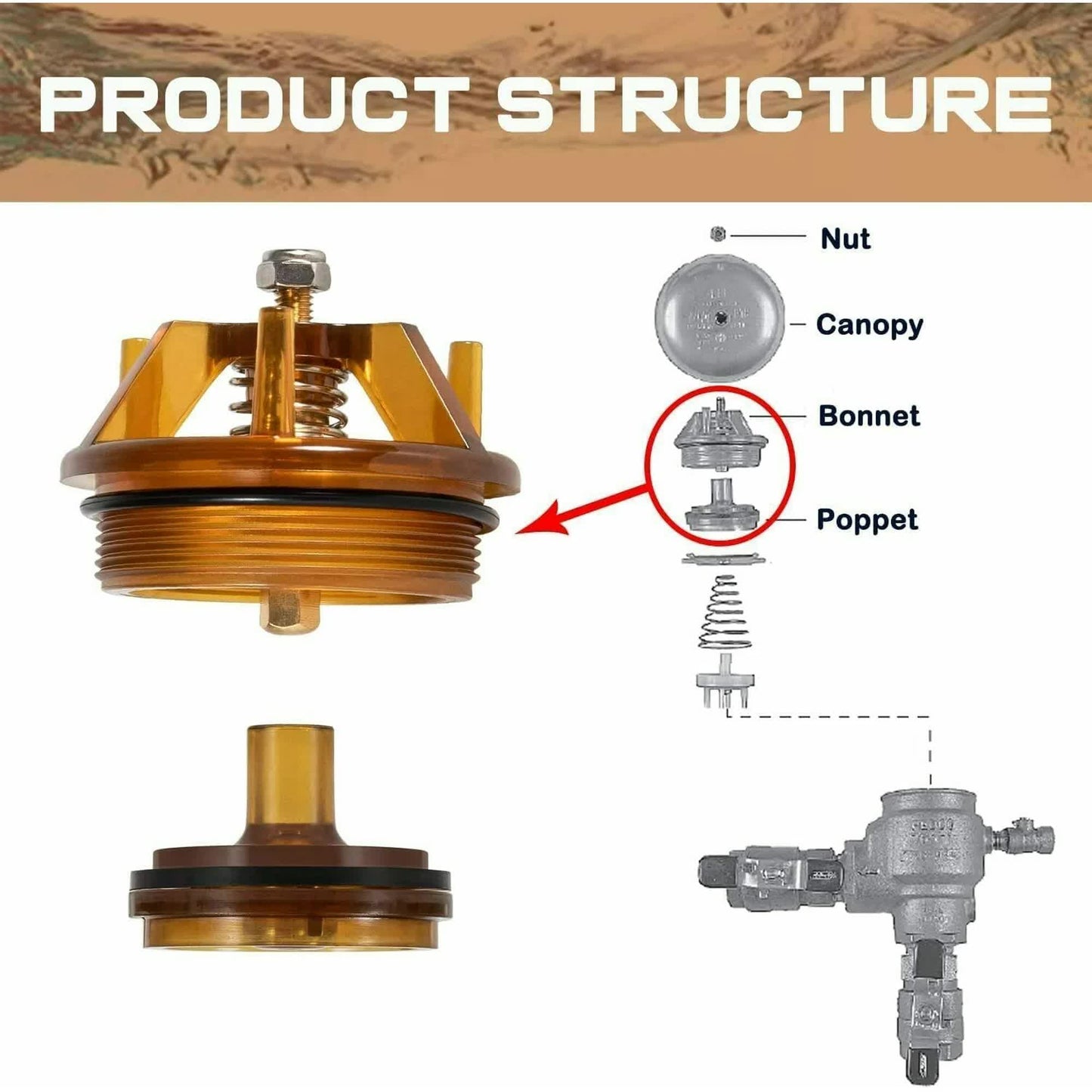 Bonnet and Poppet Repair Kit Fit for FEBCO 765-1 Inch & 1-1/4 Inch Febco Backflow Preventer and Pressure Vacuum Breaker Part 905-212 1 Pack