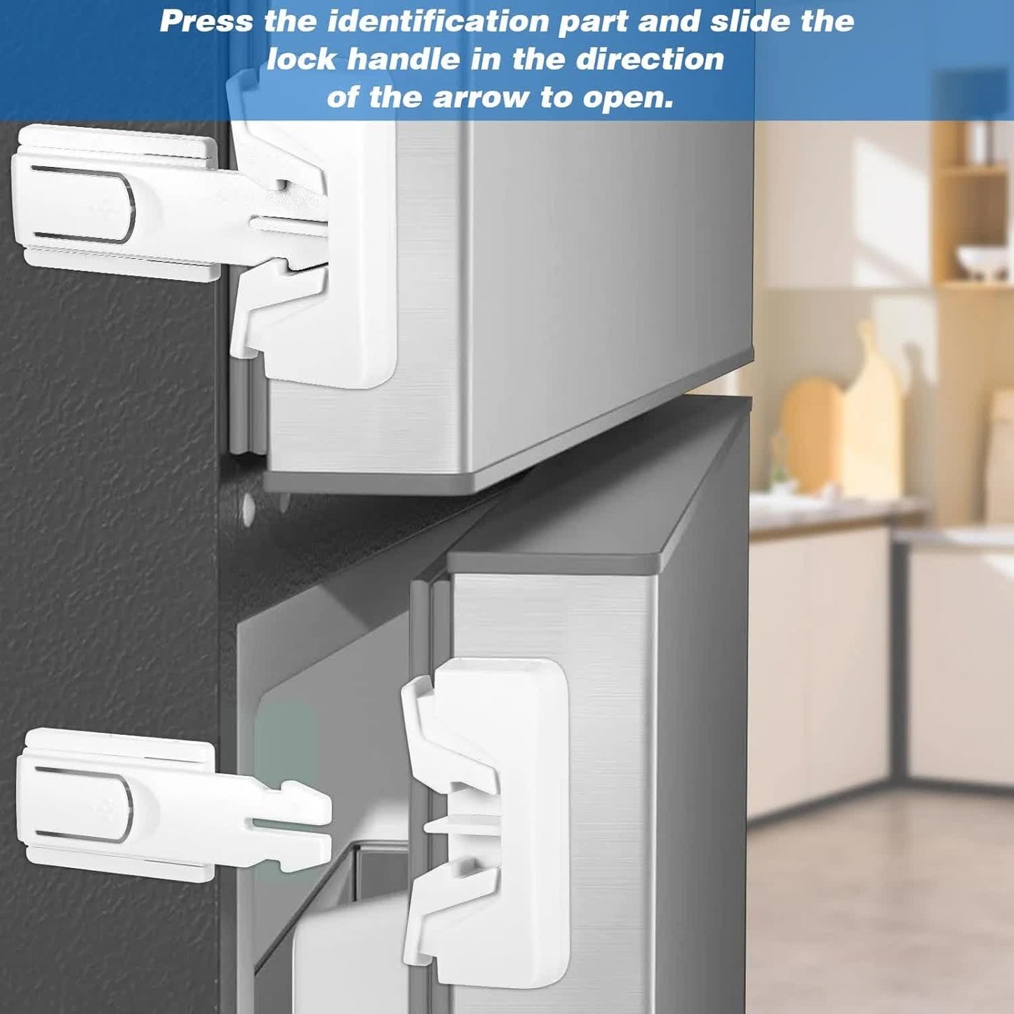 2 Pack Freezer Door Latches Refrigerator Lock Freezer Lock For Upright Freezer Refrigerator Fridge Freezer Door Lock Proof Refrigerator Lock Baby Safety Fridge Door Latch Locks For Kids Aging Seals
