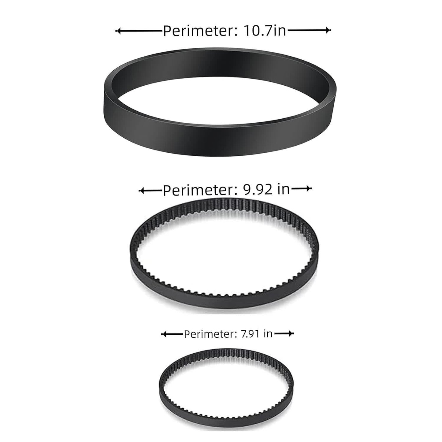 Replacement Belt Suitable for Bissell ProHeat 2X Revolution Pet Pro Carpet Cleaner 1986, 1964, 2007, 2007P Series, Replace Parts 1611129, 1611130 & 1606428(3 Different Types of Belts)