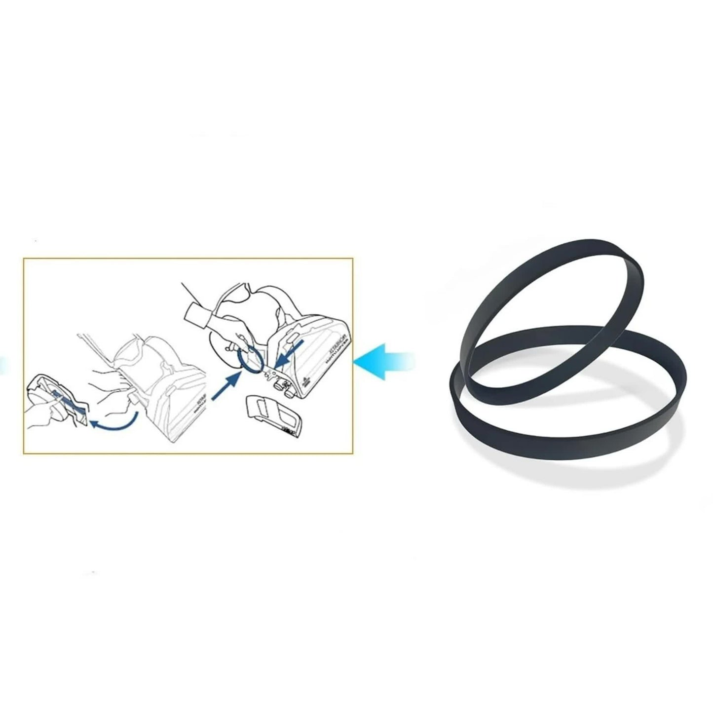 Replacement Belt Suitable for Bissell ProHeat 2X Revolution Pet Pro Carpet Cleaner 1986, 1964, 2007, 2007P Series, Replace Parts 1611129, 1611130 & 1606428(3 Different Types of Belts)