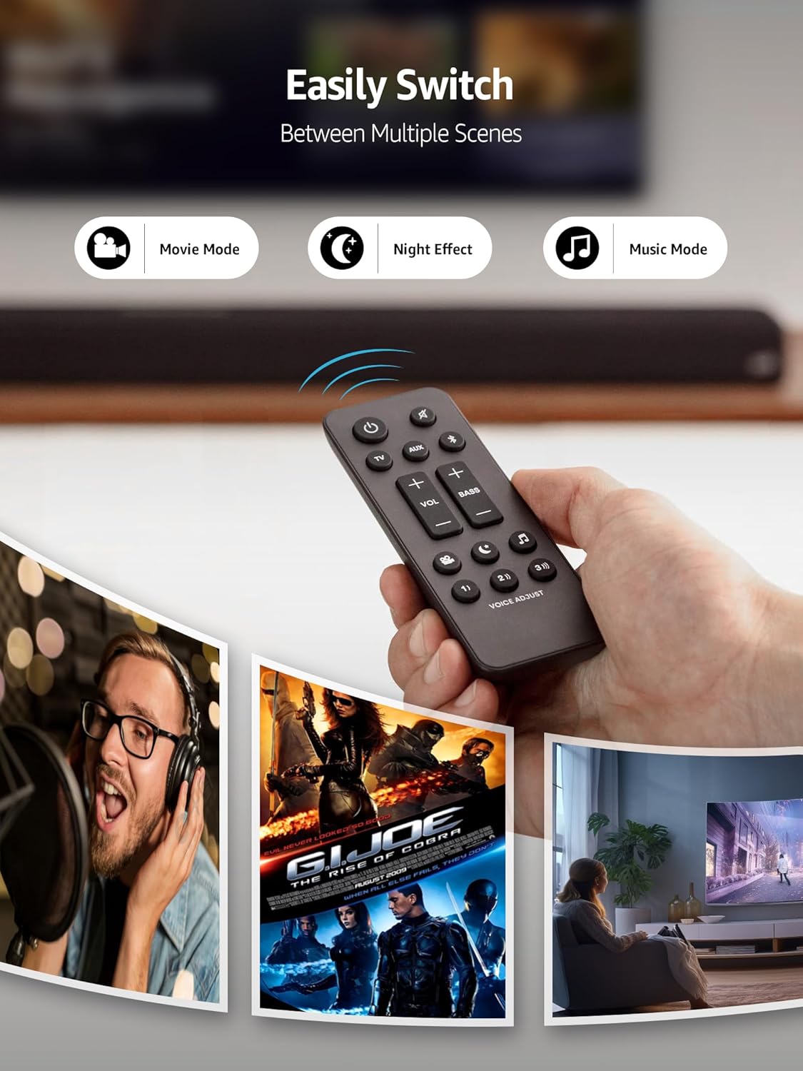Universal Soundbar Remote Control Replacement for Polk Audio Signa S1, S2, S3, S4 Ultra-Slim Sound Bar, RE6214-1 RE62141