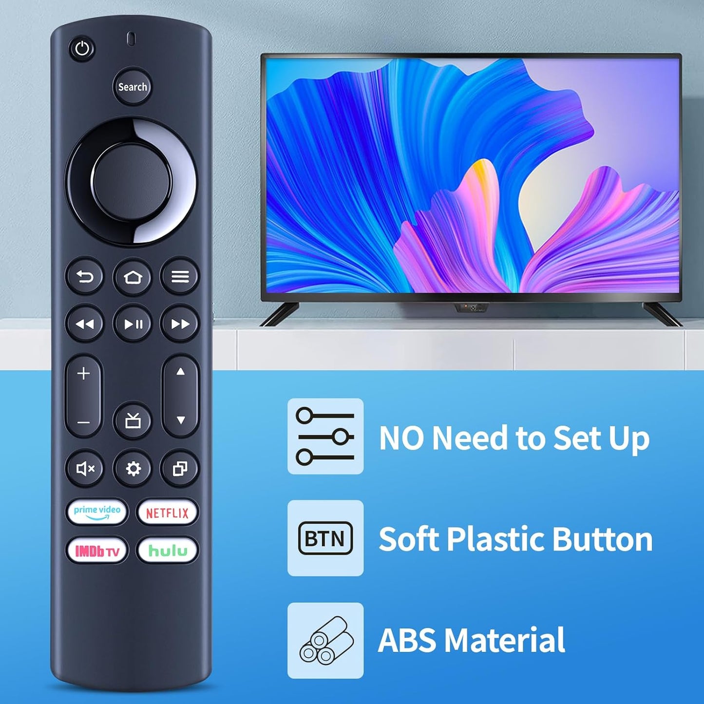Replacement IR TV Remote Control for Insignia/Toshiba AMZ Smart TVs，Replace for NS-RCFNA-21 CT-RC1US-21 Remote