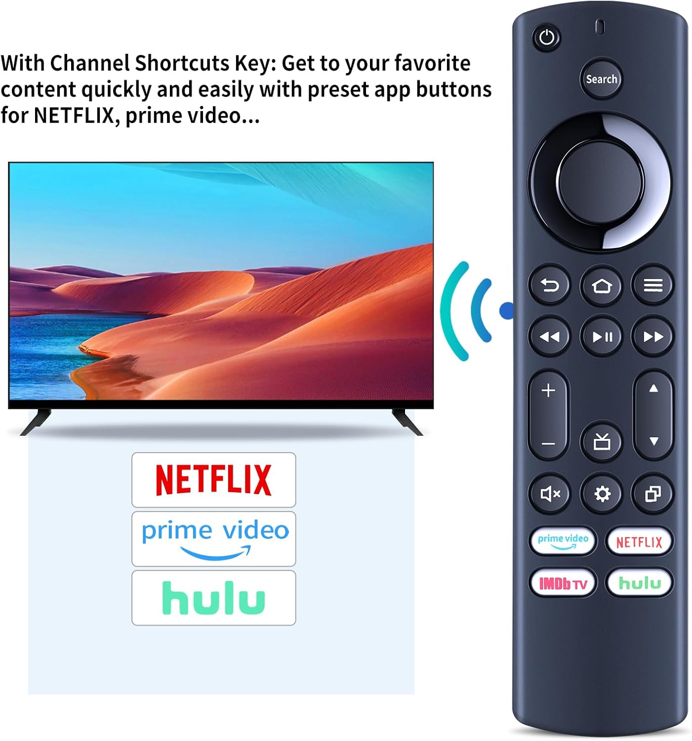 Replacement IR TV Remote Control for Insignia/Toshiba AMZ Smart TVs，Replace for NS-RCFNA-21 CT-RC1US-21 Remote