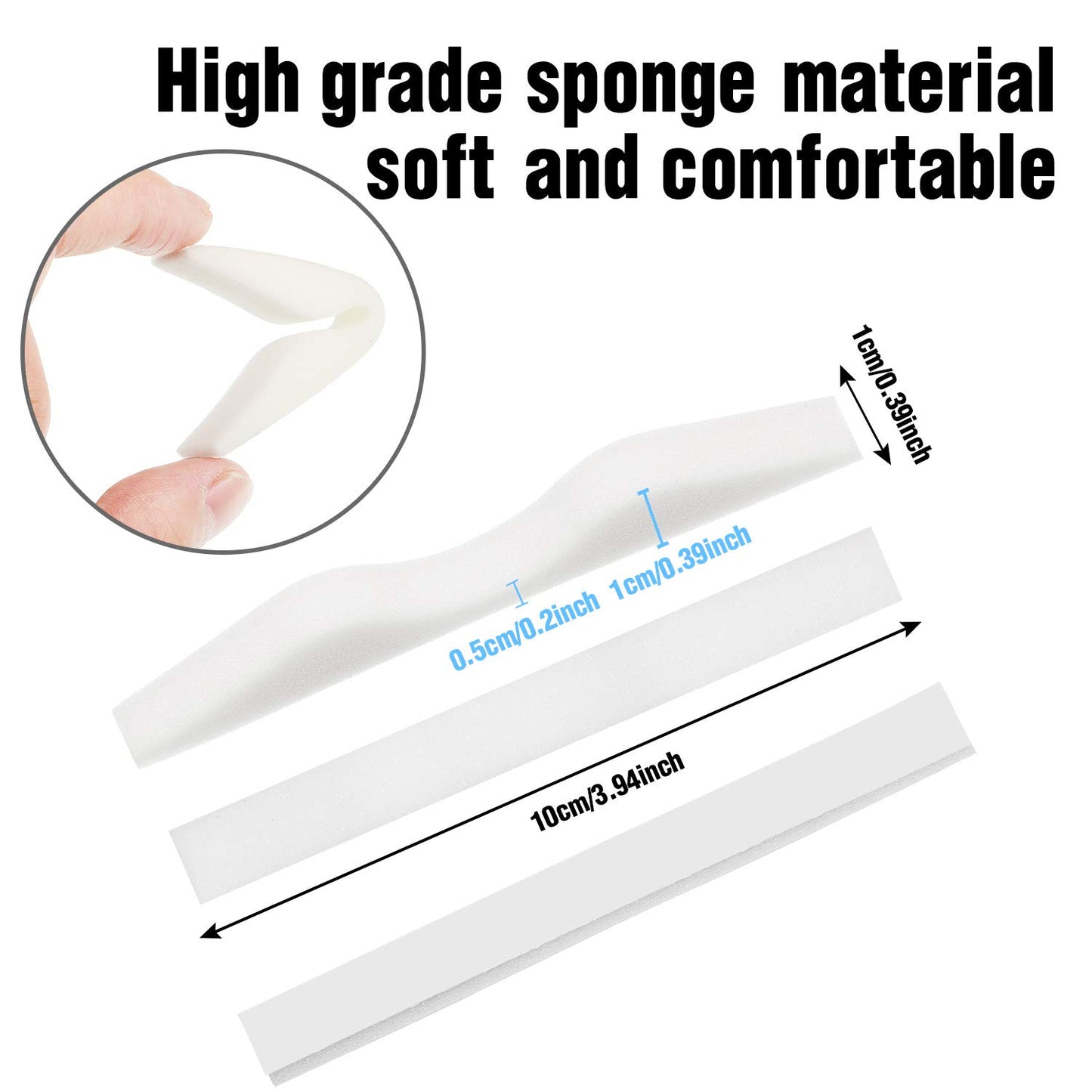 50 Pcs Microfiber Memory Foam Nose Bridge Pads Anti Fog Self Adhesive Protection Nose Cushion Sponge Strip Seal