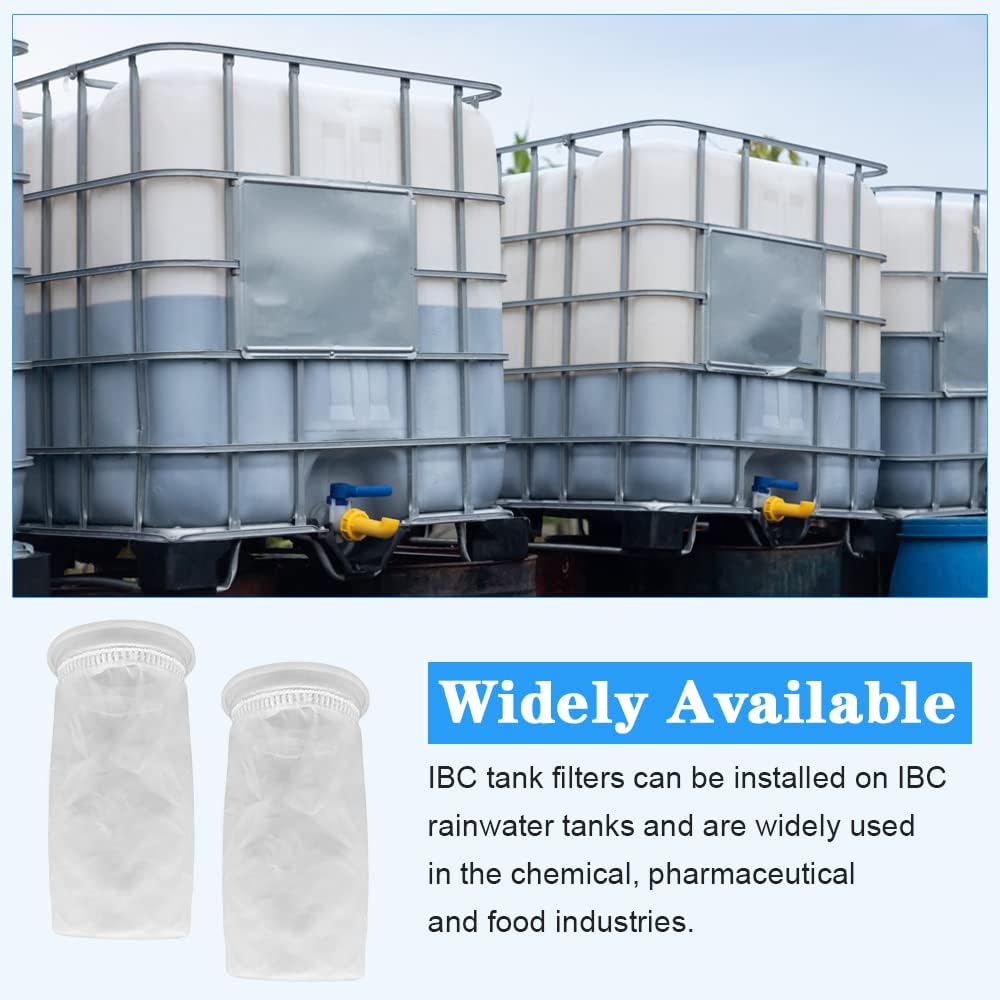 2pcs Nylon IBC Filter, IBC Rainwater Tank Filter Washable IBC Replacement Filter Nylon - IBC Tank Lid Fitting (105mm)