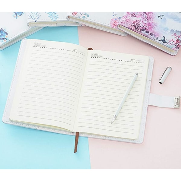 A5 Creative Password Journal with Lock, PU Leather Diary with Combination Lock Password Diary for Notebook Locking Time Book (Style 1)