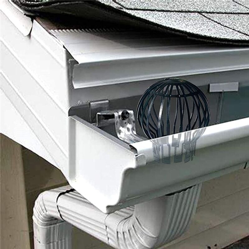 4-Pack Plastic Downspout Protectors - Compatible with Various Downspouts, Prevents Blockages from Leaves, Moss, Mud, Debris, 4 Units