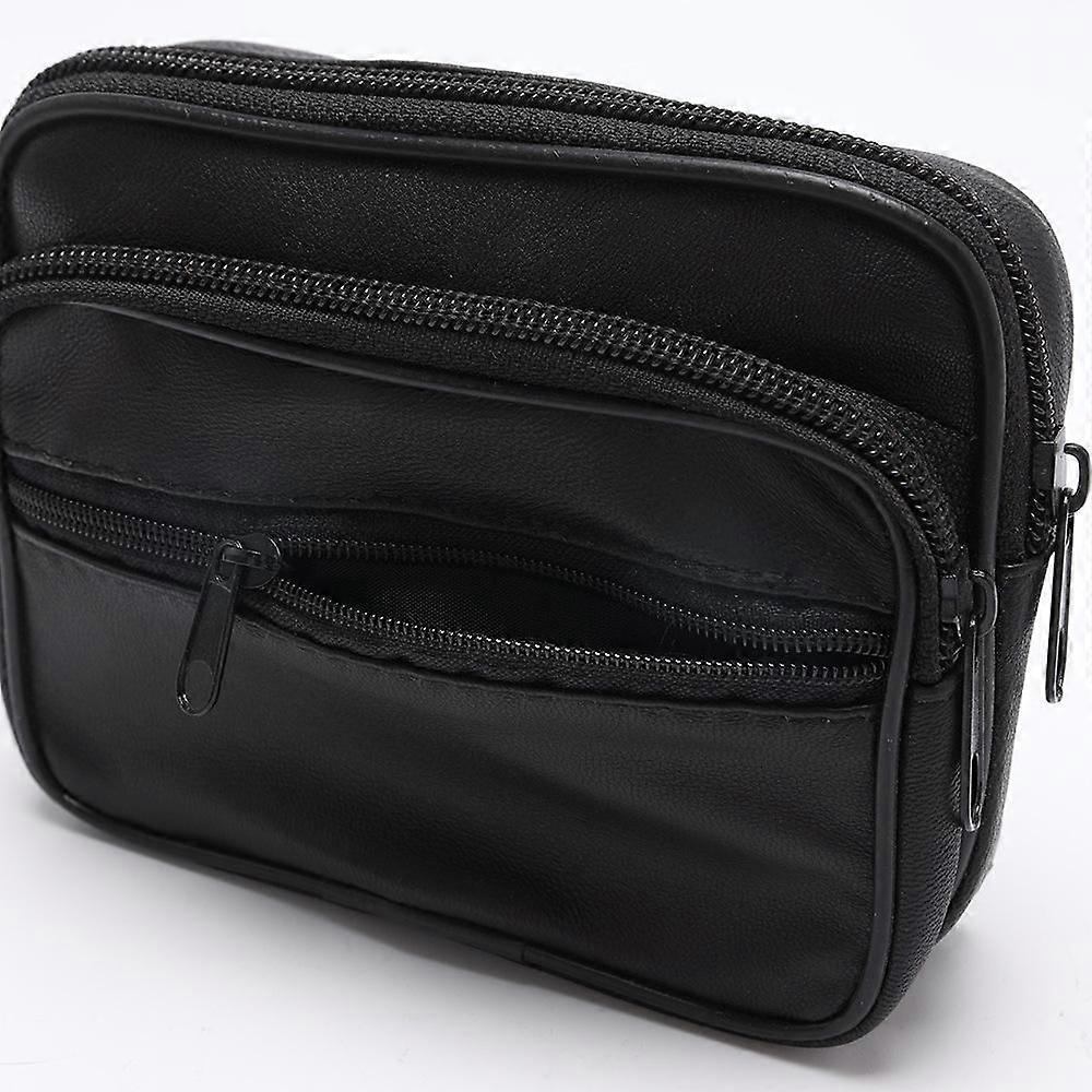 Genuine Leather Men's Waist Bag Pouch Belt Loop Card Holder Wallet with RFID Blocking