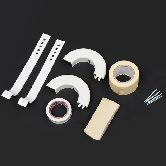 Air Conditioning Pipe 3M White Insulated Copper 1/4+3/8 with Brass Fitting Set Compatible with Tempsa