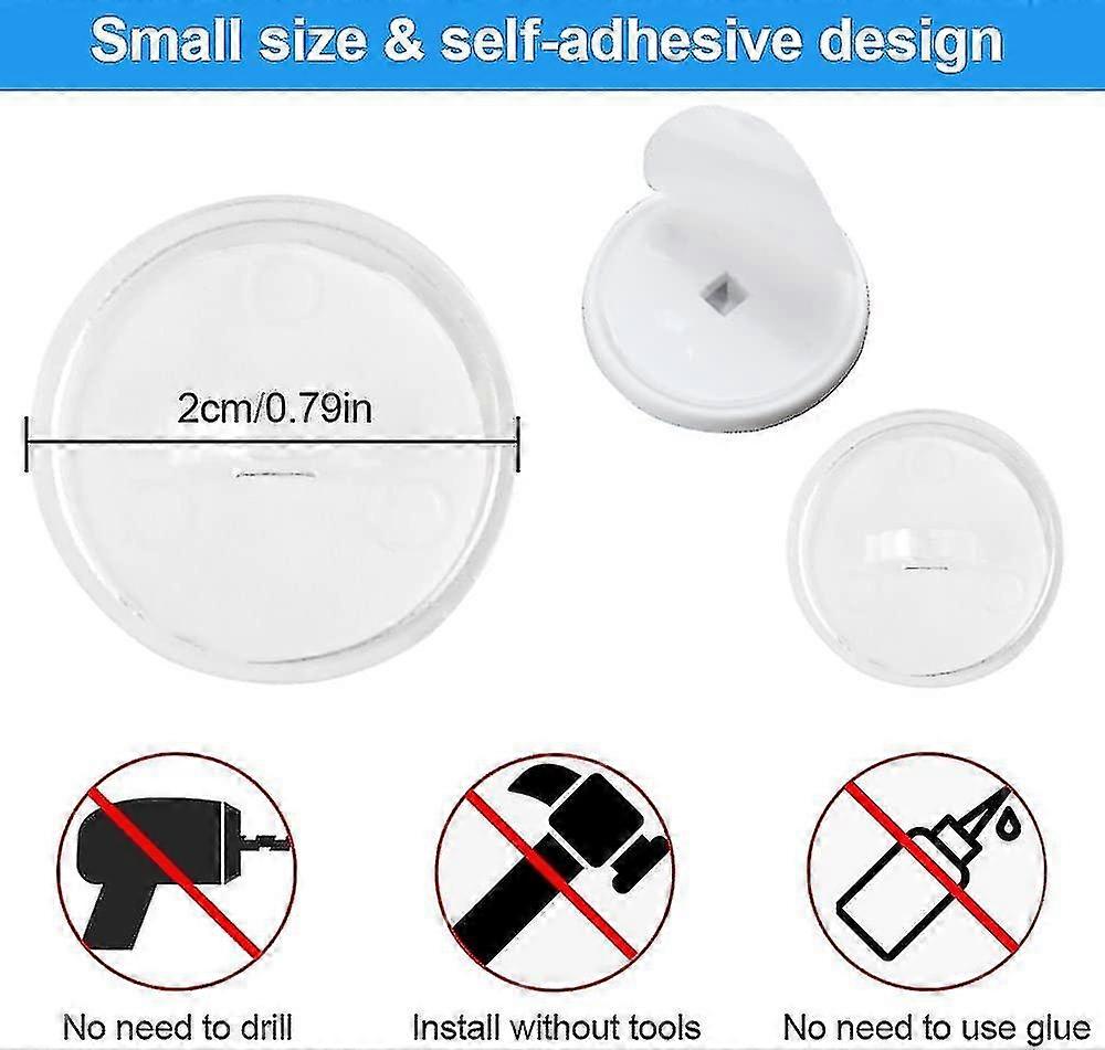 Shibaod_max 50 pcs 20mm Self-Adhesive Ceiling Hooks, Wall Hooks for Suspension, No Drilling Needed, White Plastic Hooks