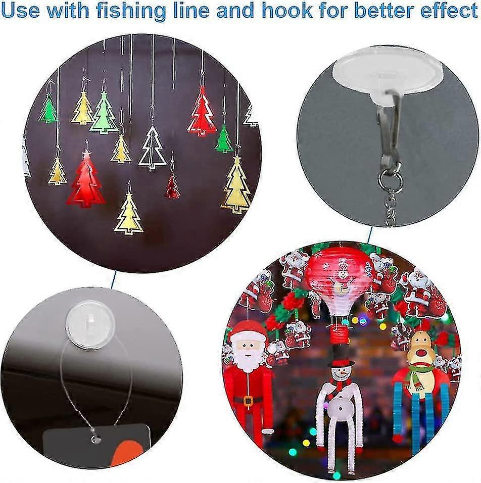 Shibaod_max 50 pcs 20mm Self-Adhesive Ceiling Hooks, Wall Hooks for Suspension, No Drilling Needed, White Plastic Hooks