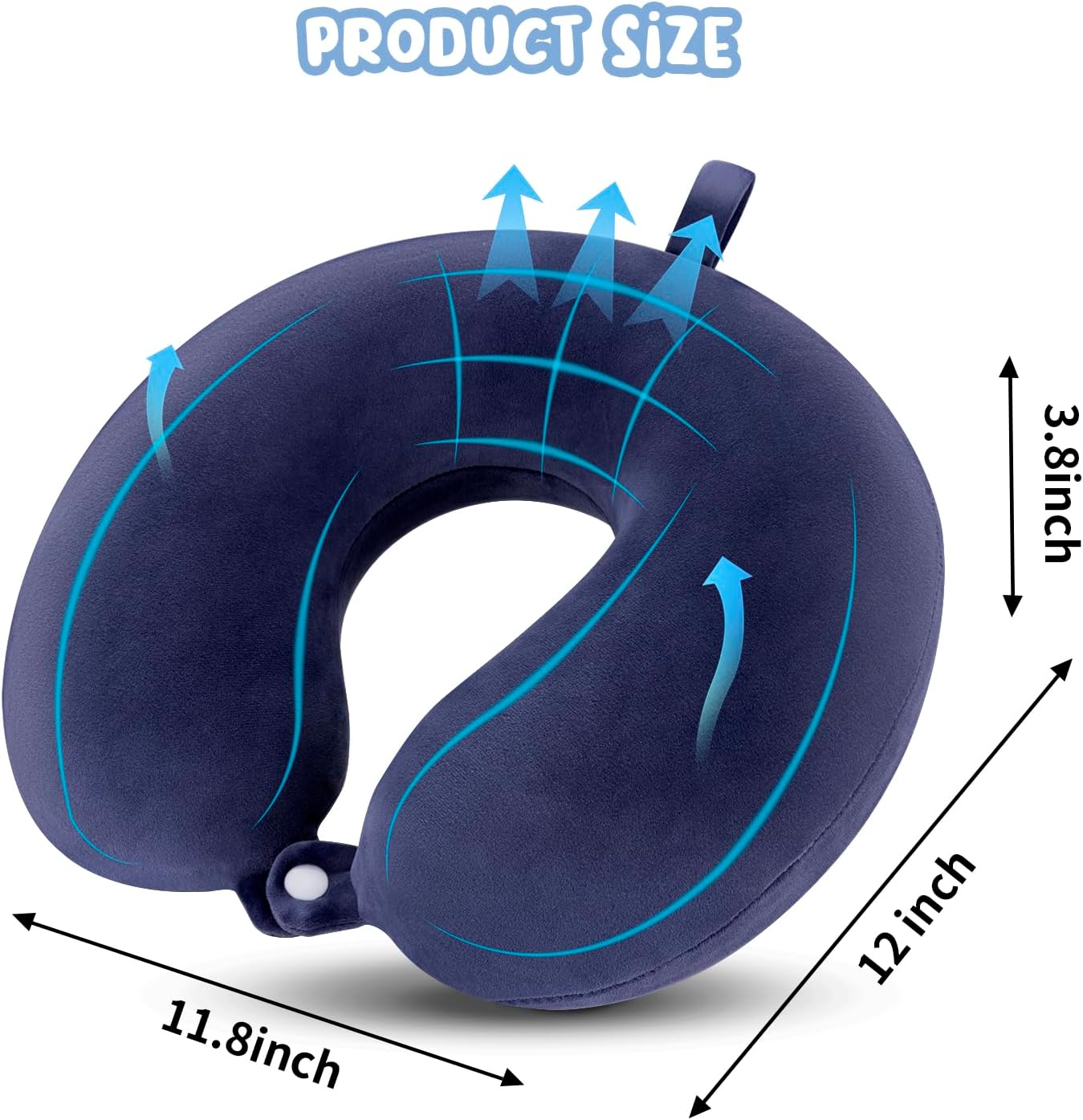 Travel Pillow Neck Pillow Memory Foam Travel Pillows Head Support Pillow for Airplane Train Car Office Travel Essential Flight Pillows for a Long Time Navy Blu Navy Blue One Size