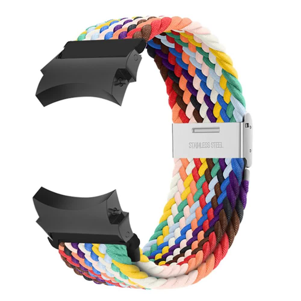 Compatible withSamsung Galaxy Watch 4 5 6 Pro Classic 20mm Strap Black Nylon Band 40mm 43mm 44mm 45mm 47mm