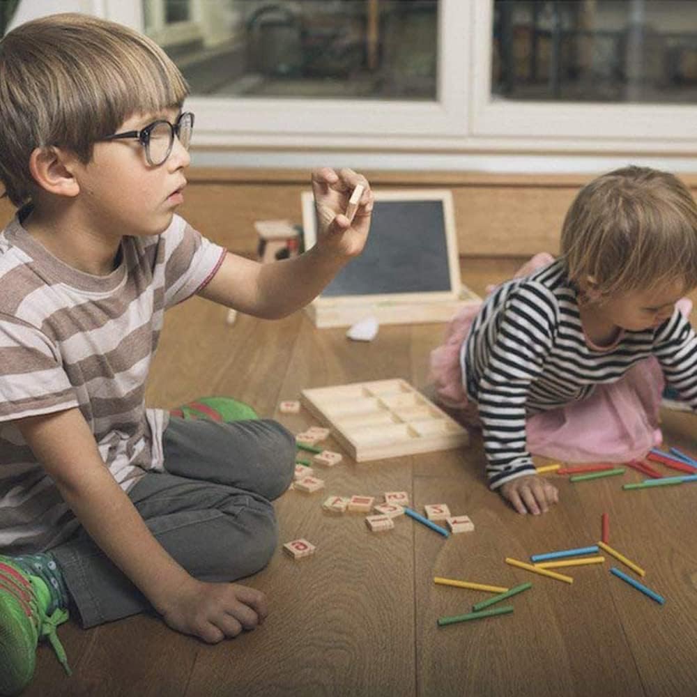 Montessori Math Toy Counting Blocks Wooden Sticks with Numbers Educational Game for Kids