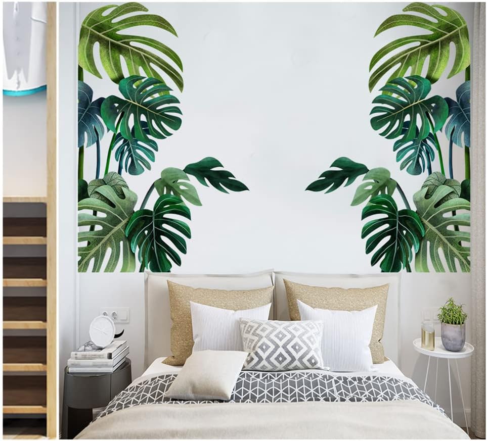 Tropical Green Plant Wall Sticker DIY Decorative Sticker for Home