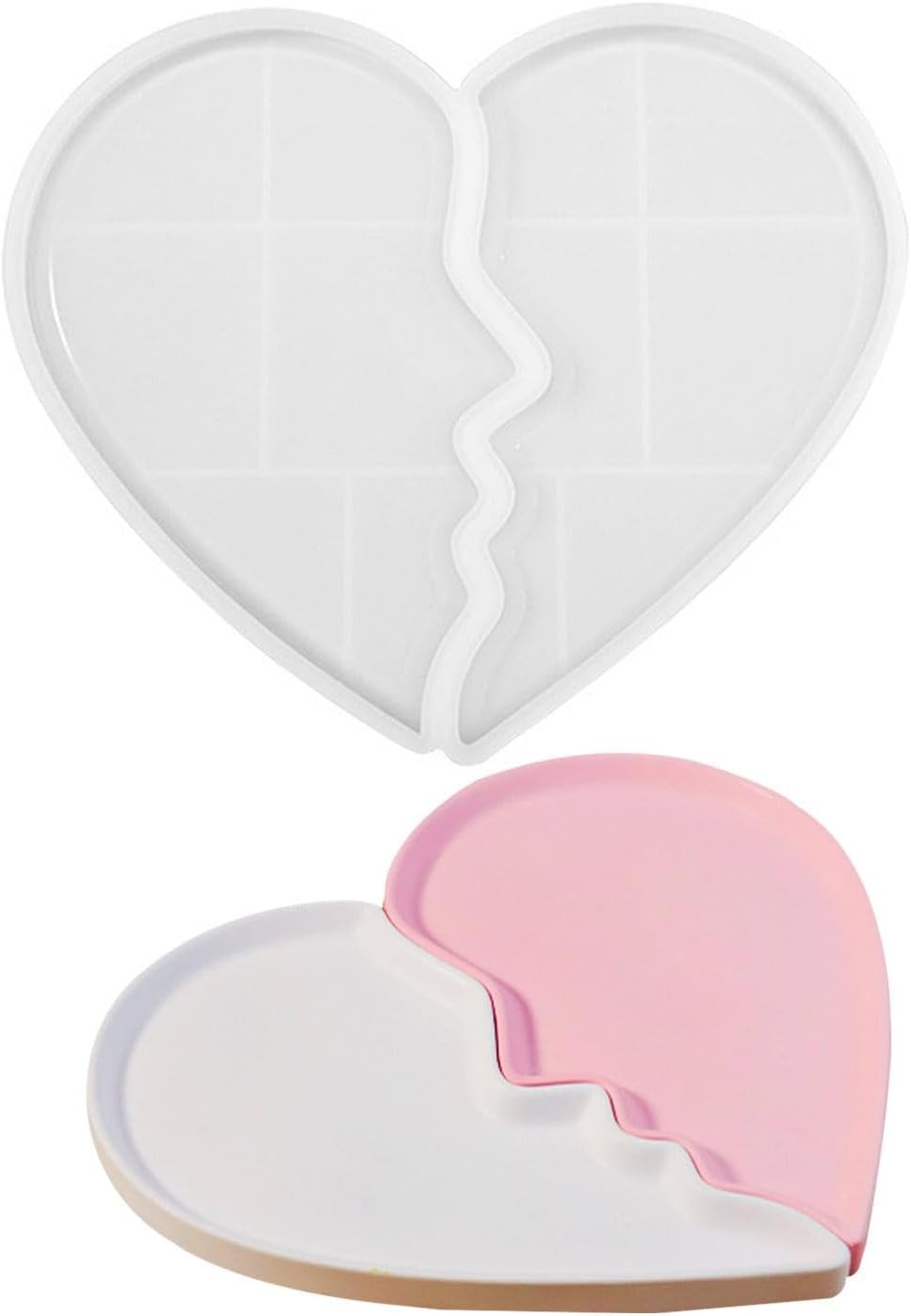 Heart Jewelry Tray Silicone Mold, Epoxy Resin Casting Mold for Jewelry Storage