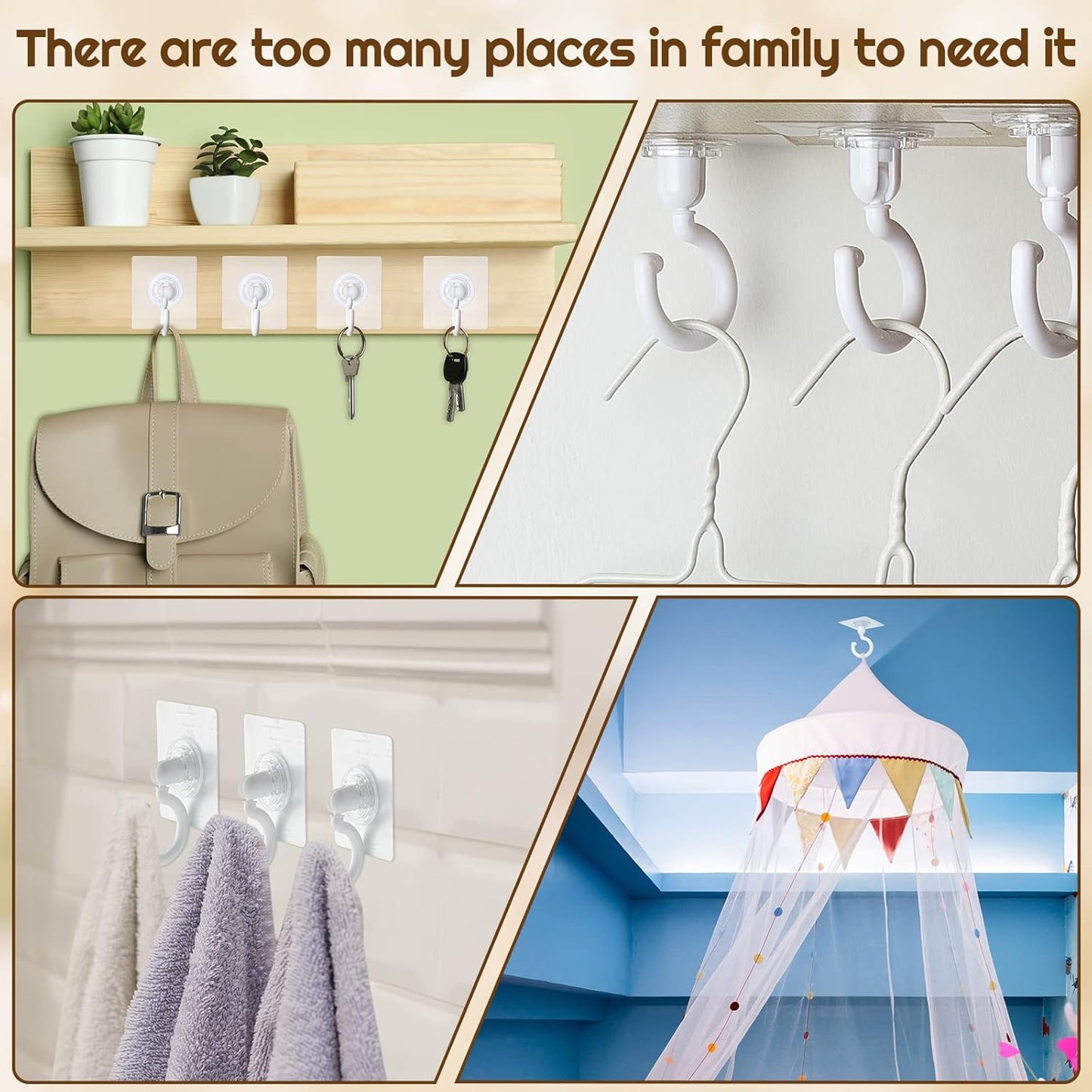9 pcs self-adhesive ceiling hooks white under cabinet hooks plastic heavy duty self-adhesive hooks tool hooks for ceiling hanging