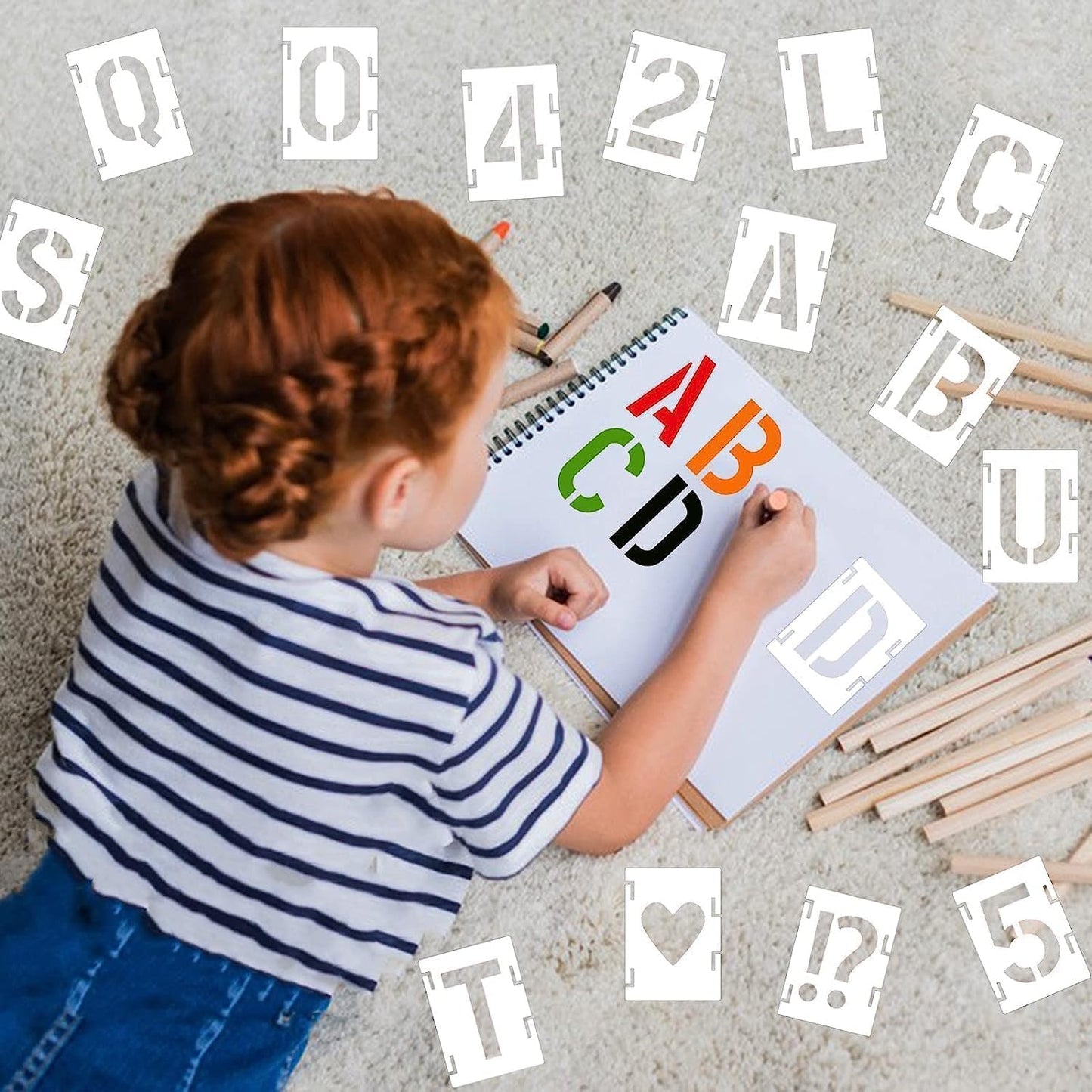 Alphabet Stencils for Capital Letters and Numbers