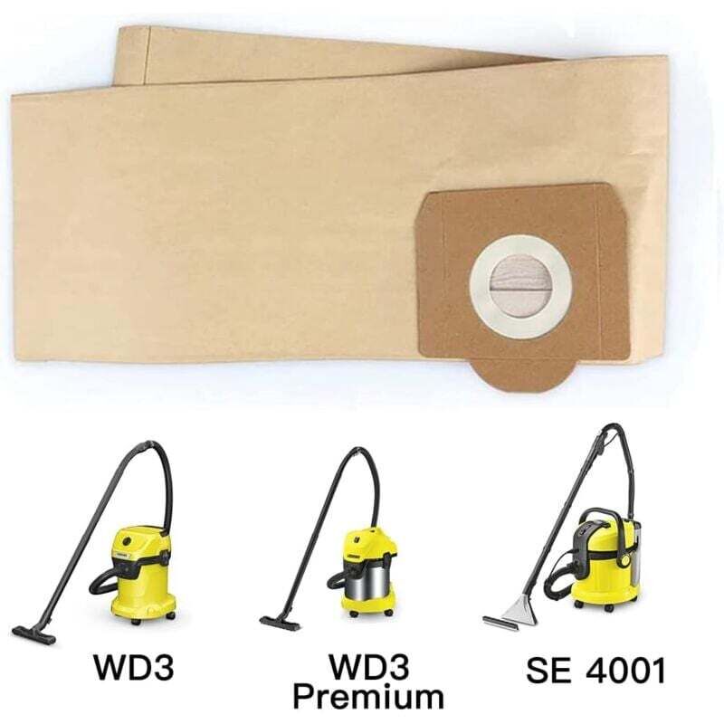 Karcher WD3 Vacuum Cleaner Bags 5-Pack Compatible with WD3 WD3 Premium WD3200 WD3500P A2204 A2534 SE4001.._MGF