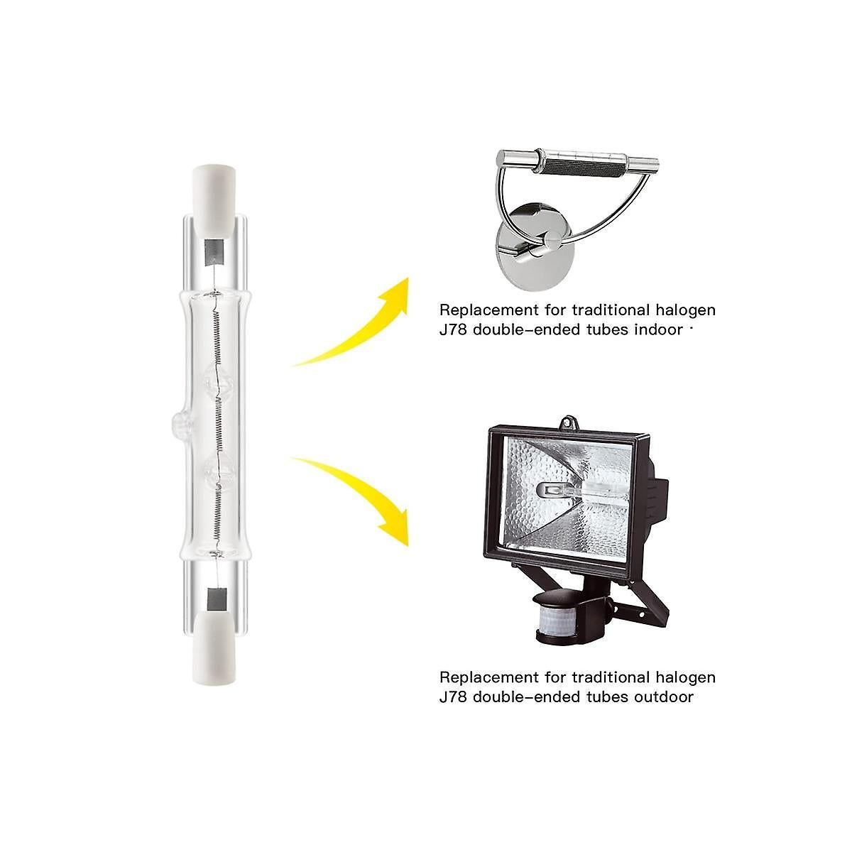 R7s 118mm 200W 230V Halogen Lamps Dimmable 5-Pack Compatible with MGF 200W