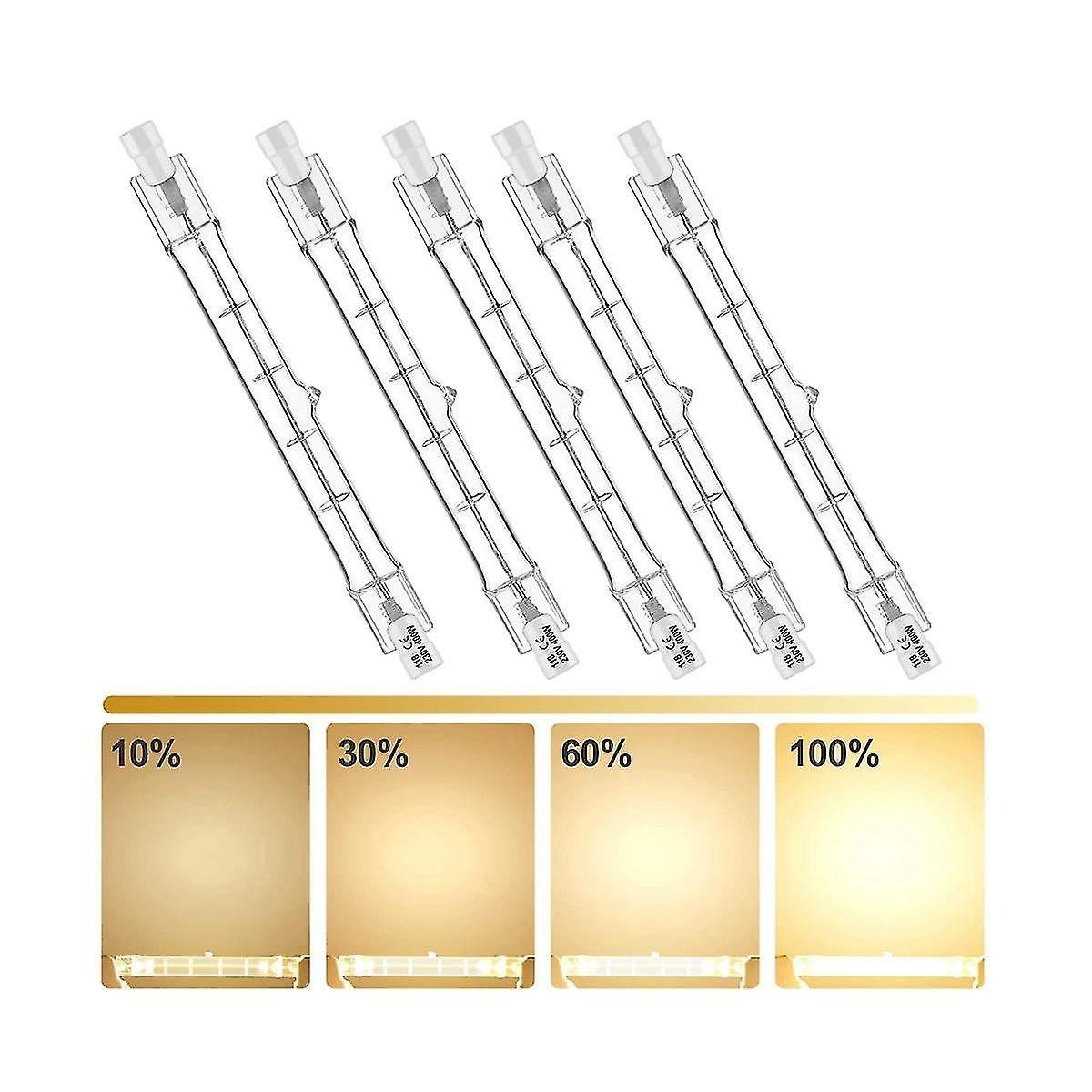 R7s 118mm 200W 230V Halogen Lamps Dimmable 5-Pack Compatible with MGF 200W