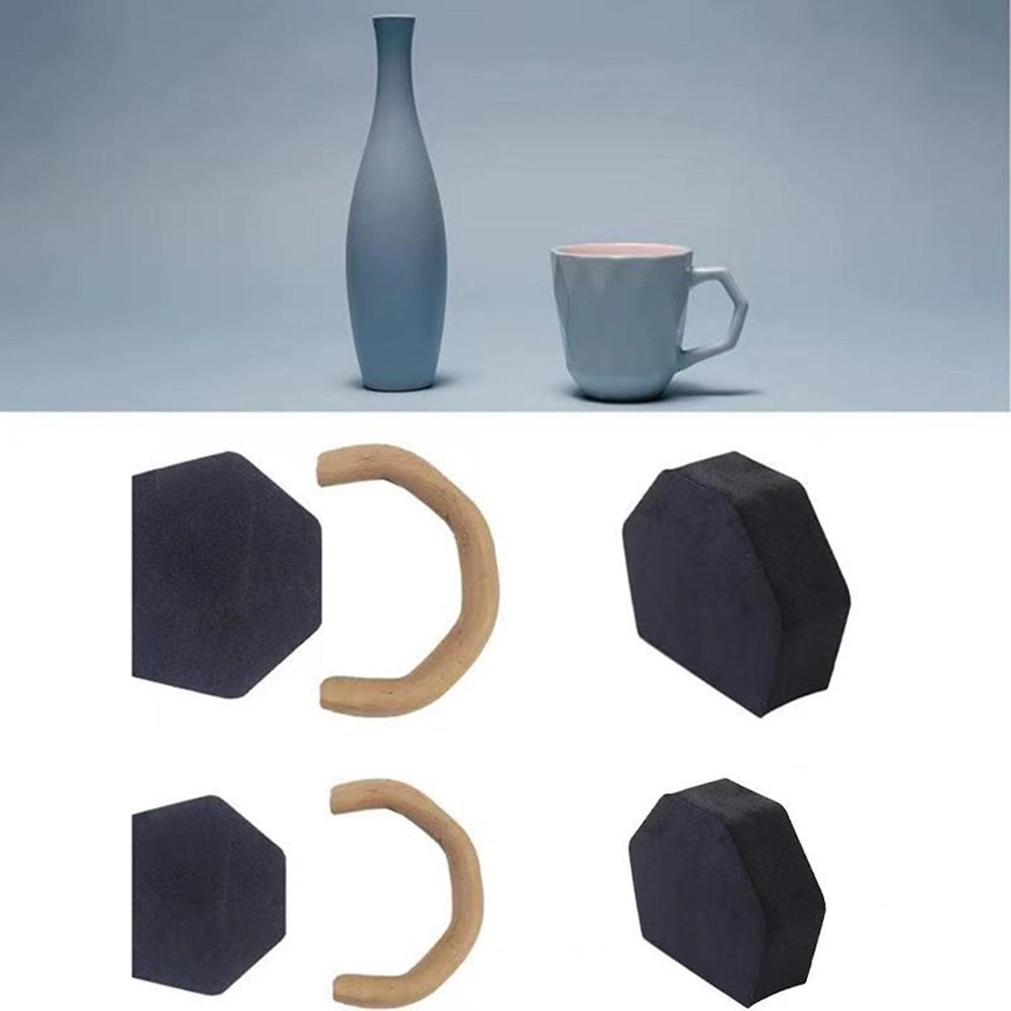 Ceramic Mug Handle Molds 12pcs, Easy to Use Mug Handle Shaper Tool Compatible with MGF