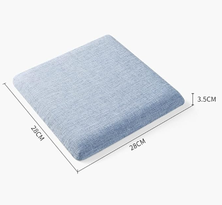 Square bar stool cushion with ties, breathable and non-slip square chair pad, 28*28*3.5 cm memory foam children's stool cushion (crab design)