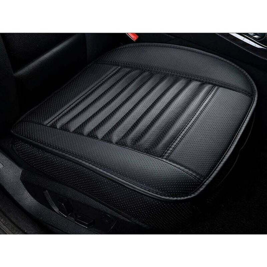Universal Front Car Seat Cover Super Breathable Bamboo Charcoal Pu Leather,20.8 20.1''(1 Piece-Black)