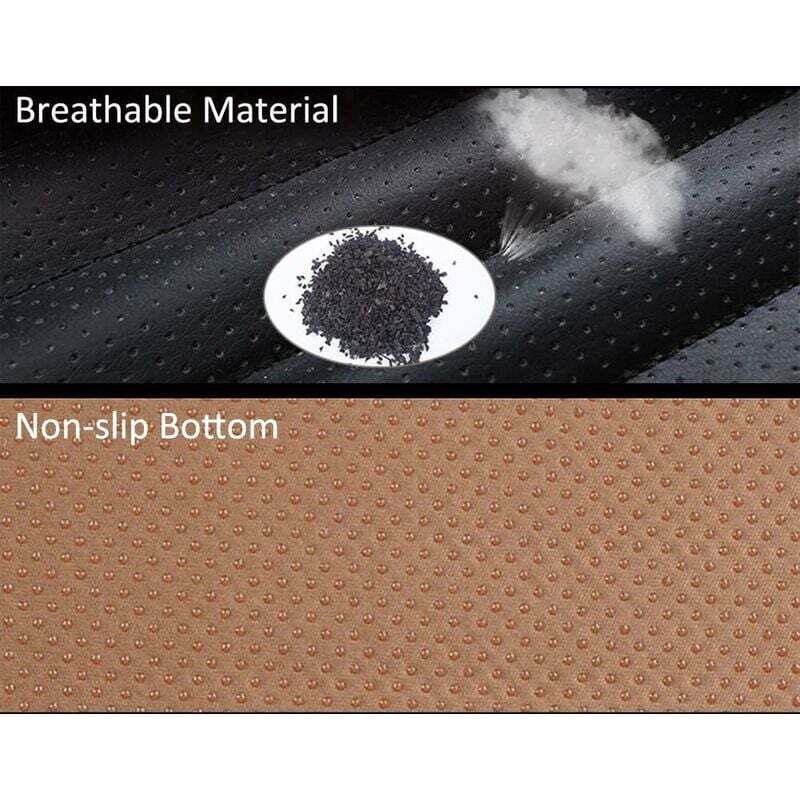 Universal Front Car Seat Cover Super Breathable Bamboo Charcoal Pu Leather,20.8 20.1''(1 Piece-Black)