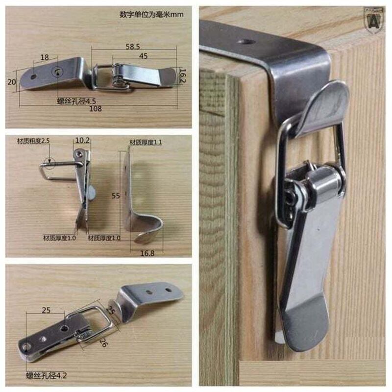 Ersandy 4 pcs Toggle Latch,Lever Latch Spring Loaded Stainless Steel Toggle Latch For Toolbox,Lock Lever,Drawer