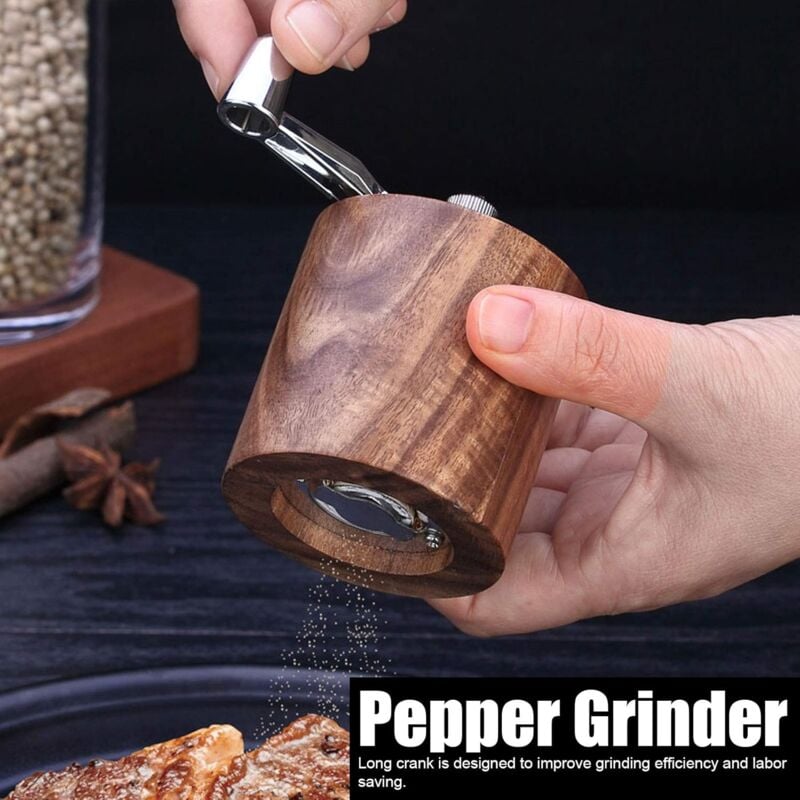 Spice Grinder, Manual Pepper Mill, Grinding Tool With Long Crank For Home Restaurant