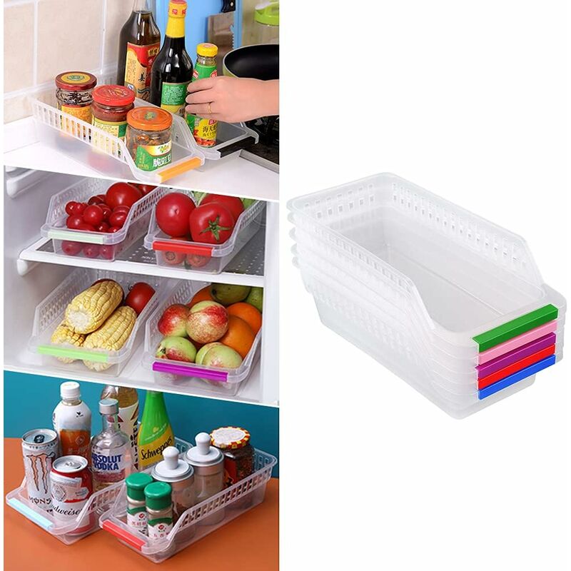 Fridge Organizer, Refrigerator Organizer, Stackable Fridge Basket, Plastic Storage Basket For Home Kitchen Collection