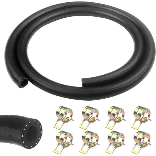 1 Meter Fuel Hose, 8Mm Inner Diameter Diesel Hose, Fuel Pipe With 8 pcs Hose Clamps, Fuel Line For Truck, Car, Tractor