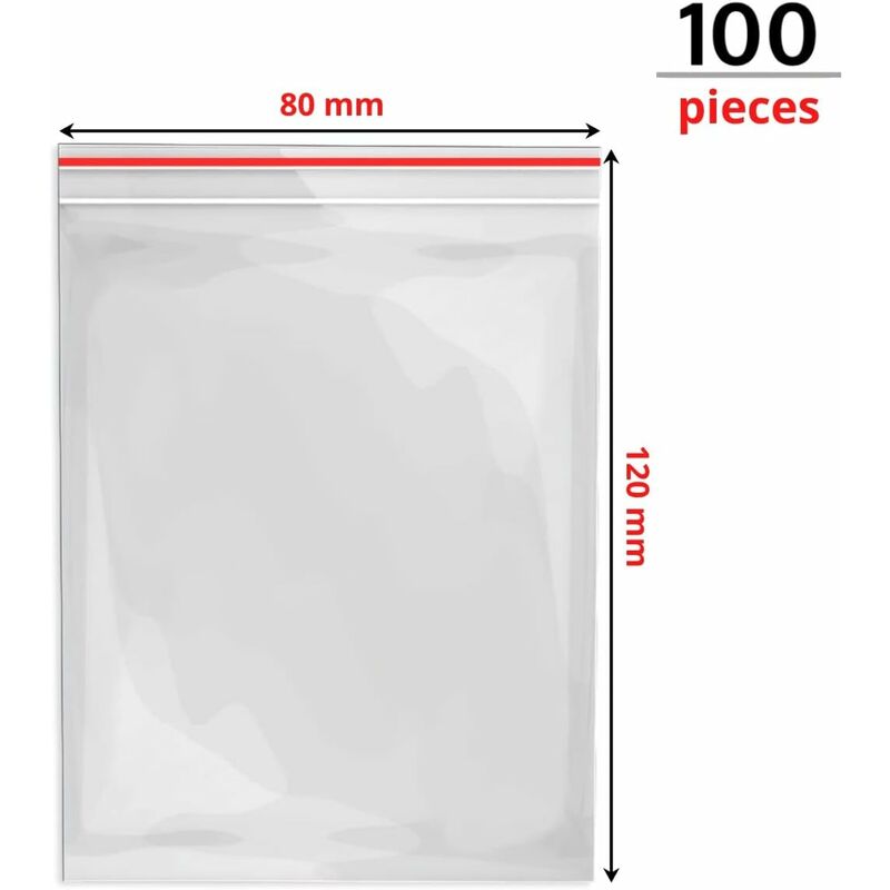 Clear Plastic Bag 80X120Mm Pouch Pack Of 100 Zip Lock Bags Plastic Bag I Reliable Small Clear Bag I Polythene Bags For