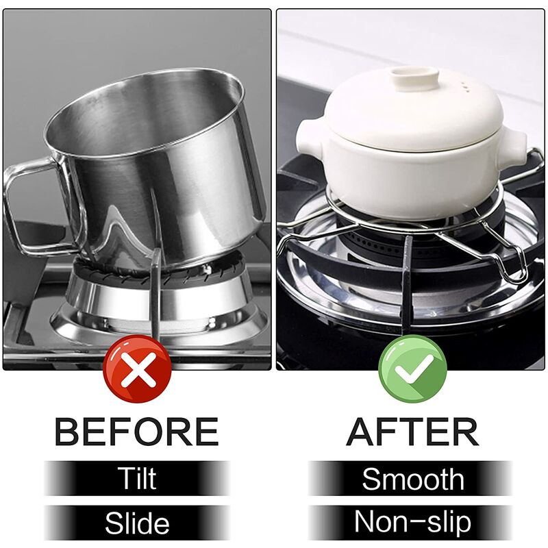2 pcs Stainless Steel Gas Hob Reducer For Gas Hob, Hob, Hob, Hob, Trivet, Wok Holder, Gas Pot