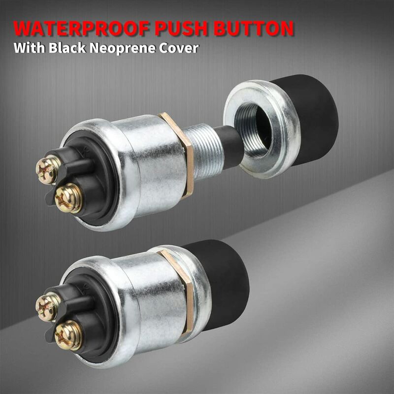 Engine Start Push Button Switch, Waterproof Momentary Starter Switch, 12V/24V Ignition Switch For Car Truck Boat Rv Atv